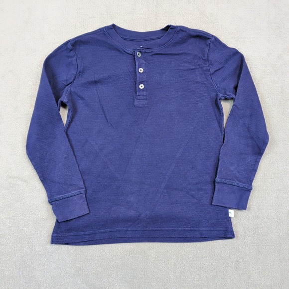 Tommy Bahama Classic Henley Size M 7/8 Navy Blue Cotton Waffle Knit Coastal — photo 2